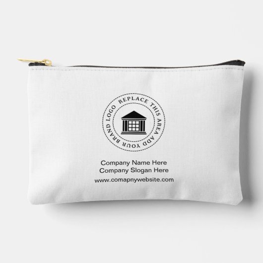 カスタムミニマルなシンプルビジネスロゴプロモーション アクセサリーポーチ (正面)
