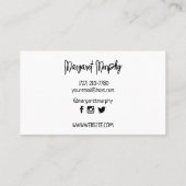 カスタムミニマルなソーシャルメディアカード 名刺 (裏面)