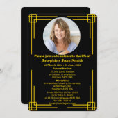 カスタムミニマルアールデコ枠葬儀 招待状 (正面/裏面)