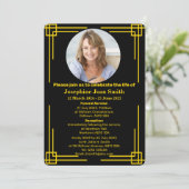 カスタムミニマルアールデコ枠葬儀 招待状 (スタンド正面)