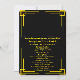 カスタムミニマルアールデコ枠葬儀 招待状