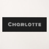 カスタムミニマルエレガント白黒 ヨガマット (正面(横))