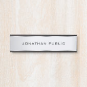 カスタムミニマルテンプレートグラマラスフェイクシルバー サインプレート (正面)