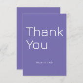 カスタムミニマルパーソナライズされたリスト紫 サンキューカード (正面/裏面)