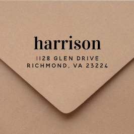 カスタムミニマルモダンタイポグラフィ差出人住所 ラバースタンプ