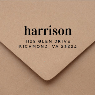 カスタムミニマルモダンタイポグラフィ差出人住所 ラバースタンプ