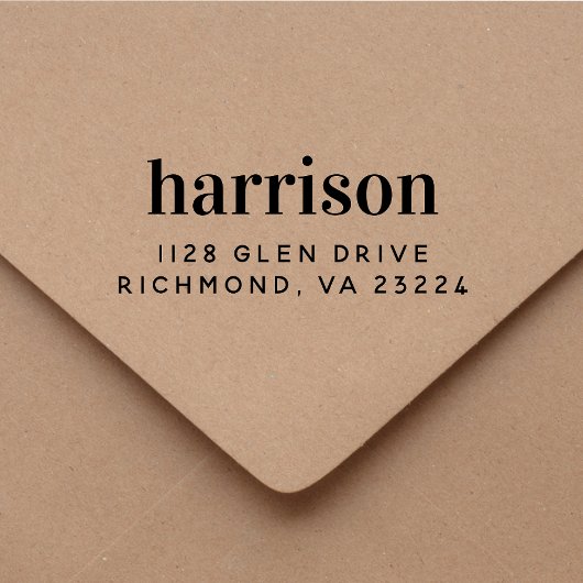 カスタムミニマルモダンタイポグラフィ差出人住所 ラバースタンプ