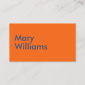 カスタムミニマルモダンリストプレーンネームOrange Tiger 名刺 (正面)