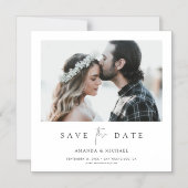 カスタムミニマルモダン主義の写真日付の保存 マグネット招待状 (正面)