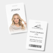 カスタムミニマルモダン企業の従業員の写真ID バッジ (正面&裏面)