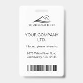 カスタムミニマルモダン企業の従業員の写真ID バッジ (裏面)