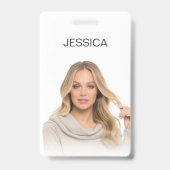 カスタムミニマルモダン企業の従業員の写真ID バッジ (正面)