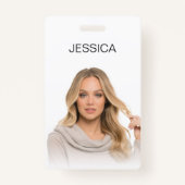 カスタムミニマルモダン企業の従業員の写真ID バッジ (正面)