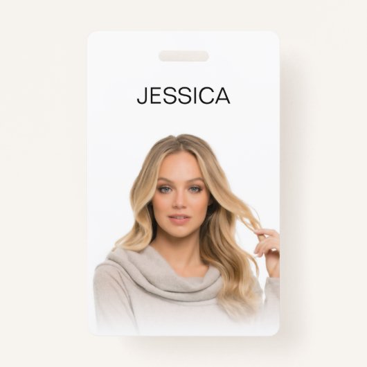 カスタムミニマルモダン企業の従業員の写真ID バッジ (正面)