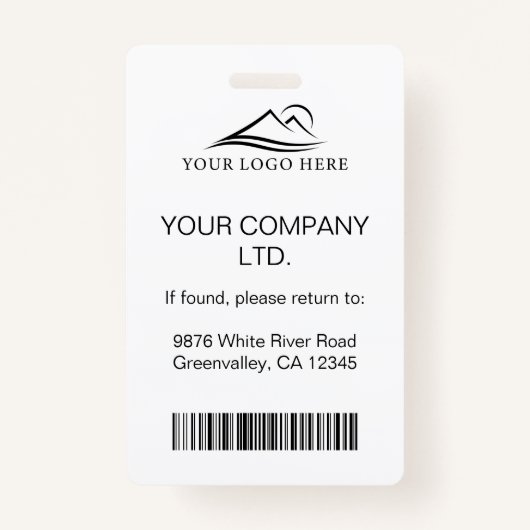 カスタムミニマルモダン企業の従業員の写真ID バッジ (裏面)