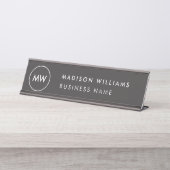 カスタムミニマルモノグラムデスク名プレート デスクネームプレート (正面)
