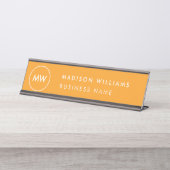 カスタムミニマルモノグラムデスク名プレート デスクネームプレート (正面)