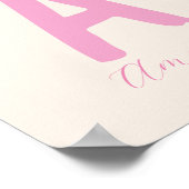 カスタムミニマル女の子イニシャルプリント ポスター (角)