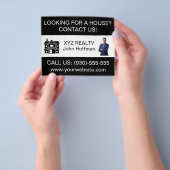 カスタムミニマル実在不動産ロゴのプロモーション チラシ (手)