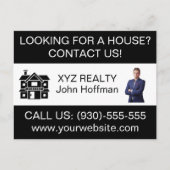 カスタムミニマル実在不動産ロゴのプロモーション ポストカード (正面)