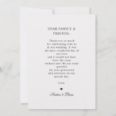 カスタムミニマル新聞クリエイティブ写真結婚の サンキューカード (裏面)