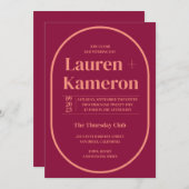 カスタムミニマル楕円結婚式招待状 招待状 (正面/裏面)