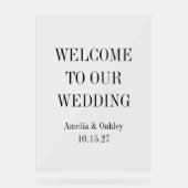 カスタムミニマル澄んリストエレガントウェディングウェルカム アクリルサイン (正面)