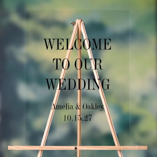 カスタムミニマル澄んリストエレガントウェディングウェルカム アクリルサイン (ニュートラル)