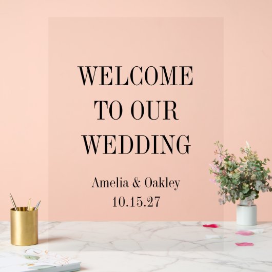 カスタムミニマル澄んリストエレガントウェディングウェルカム アクリルサイン (ウェディング)