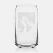 カスタムミニマル白黒カップル写真結婚の ガラス缶 (裏面)