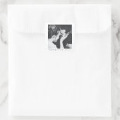 カスタムミニマル白黒カップル写真結婚の スクエアシール (バッグ)