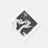 カスタムミニマル白黒カップル写真結婚の スタンダードカクテルナプキン (角)