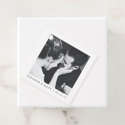 カスタムミニマル白黒カップル写真結婚の フェイバータグ (インサイチュ)