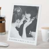 カスタムミニマル白黒カップル写真結婚の 台座サイン (インサイチュ)