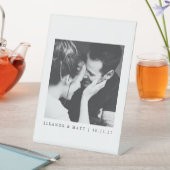 カスタムミニマル白黒カップル写真結婚の 台座サイン (インサイチュ)