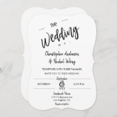 カスタムミニマル結婚リスト招待状 招待状 (正面/裏面)