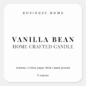 カスタムミニマル自家製キャンドル製品ラベル スクエアシール (正面)