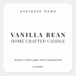 カスタムミニマル自家製キャンドル製品ラベル スクエアシール