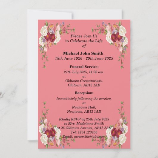 カスタムミニマル記念招待状カード 招待状 (正面)