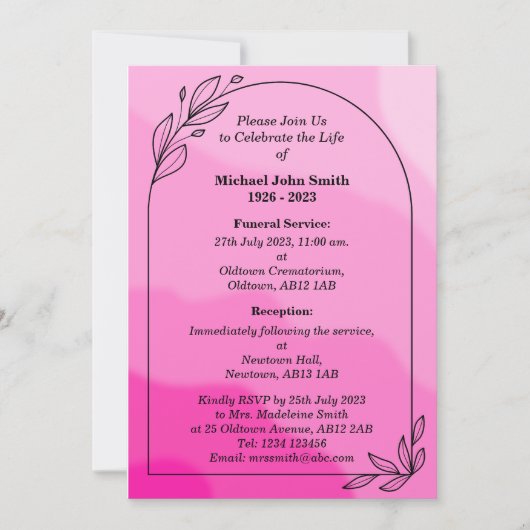 カスタムミニマル記念招待状カード 招待状 (正面)