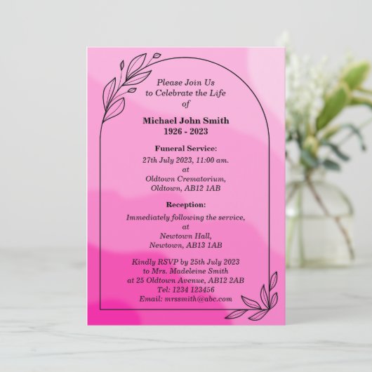 カスタムミニマル記念招待状カード 招待状 (スタンド正面)