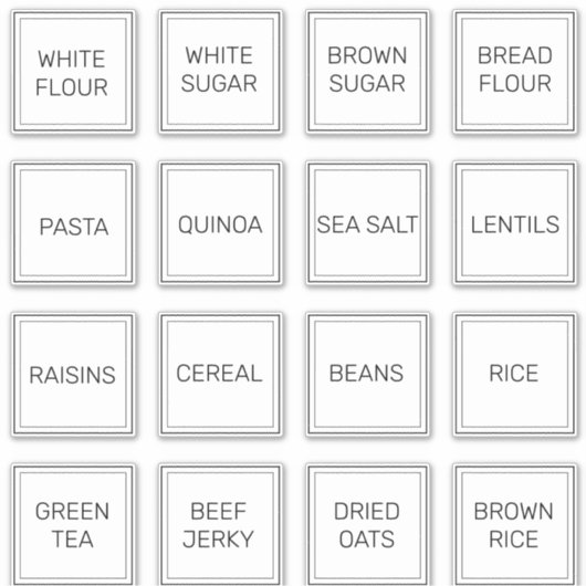 カスタムミニマル16ホワイトスクエアステッカー シール (正面)
