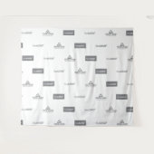 カスタムミニマル3ロゴ企業の背景 タペストリー (正面(横))