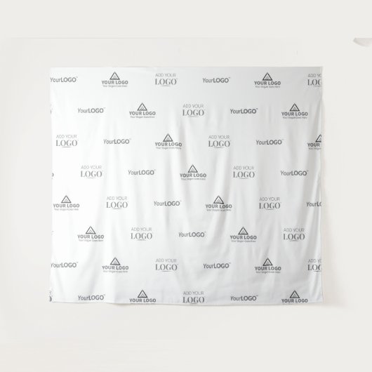 カスタムミニマル3ロゴ企業の背景 タペストリー (正面(横))