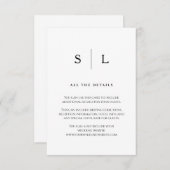 カスタムミニマル&シッ縁どク |の結婚ゲスト詳細 エンクロージャーカード (正面/裏面)