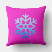 カスタムミニマルCoolEutisticスノーフレークライトブルー クッション (裏面)