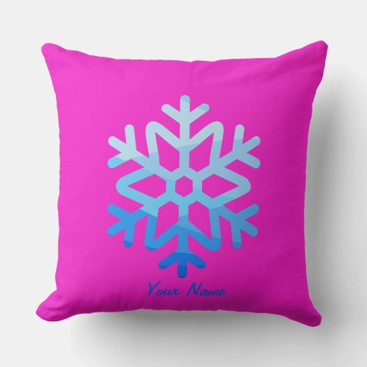 カスタムミニマルCoolEutisticスノーフレークライトブルー クッション (正面)