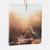 カスタムミニムーンナノムーンハネムーン写真土産 セラミックオーナメント (右)