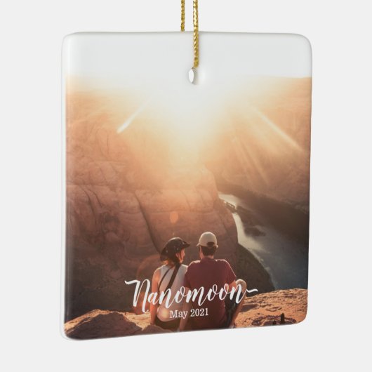 カスタムミニムーンナノムーンハネムーン写真土産 セラミックオーナメント (右)