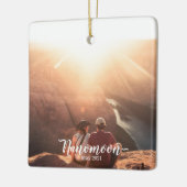 カスタムミニムーンナノムーンハネムーン写真土産 セラミックオーナメント (左)